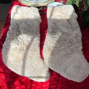 Rachel Zoe Plush Christmas Faux Fur Stockings. Set of 2.